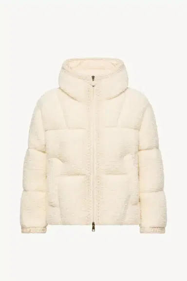 Moncler Cristallin Hooded Wool Blend Short Down Jacket | Thumbnail 2 Moncler Cristallin Hooded Wool Blend Short Down Jacket | Thumbnail 2