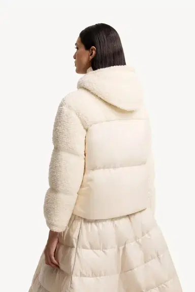 Moncler Cristallin Hooded Wool Blend Short Down Jacket | Thumbnail 6 Moncler Cristallin Hooded Wool Blend Short Down Jacket | Thumbnail 6