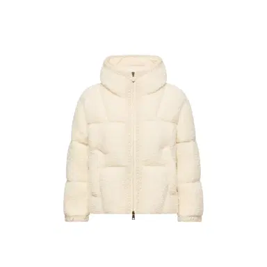 Moncler Cristallin Hooded Wool Blend Short Down Jacket | Thumbnail 1 Moncler Cristallin Hooded Wool Blend Short Down Jacket | Thumbnail 1