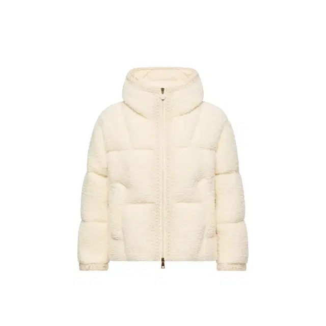 Moncler Cristallin Hooded Wool Blend Short Down Jacket