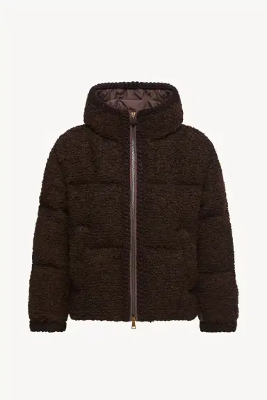 Moncler Cristallin Hooded Wool Blend Short Down Jacket | Thumbnail 2 Moncler Cristallin Hooded Wool Blend Short Down Jacket | Thumbnail 2
