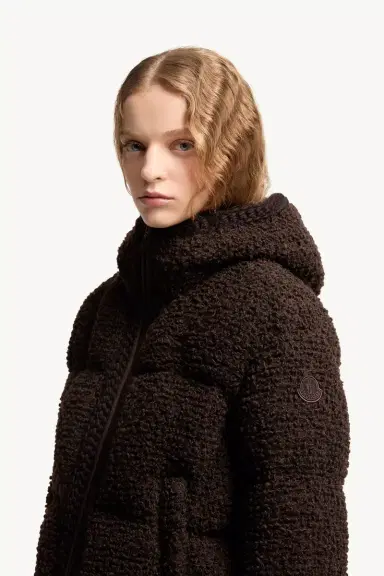 Moncler Cristallin Hooded Wool Blend Short Down Jacket | Thumbnail 4 Moncler Cristallin Hooded Wool Blend Short Down Jacket | Thumbnail 4