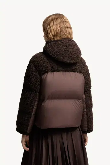 Moncler Cristallin Hooded Wool Blend Short Down Jacket | Thumbnail 6 Moncler Cristallin Hooded Wool Blend Short Down Jacket | Thumbnail 6