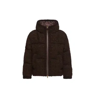 Moncler Cristallin Hooded Wool Blend Short Down Jacket | Thumbnail 1 Moncler Cristallin Hooded Wool Blend Short Down Jacket | Thumbnail 1