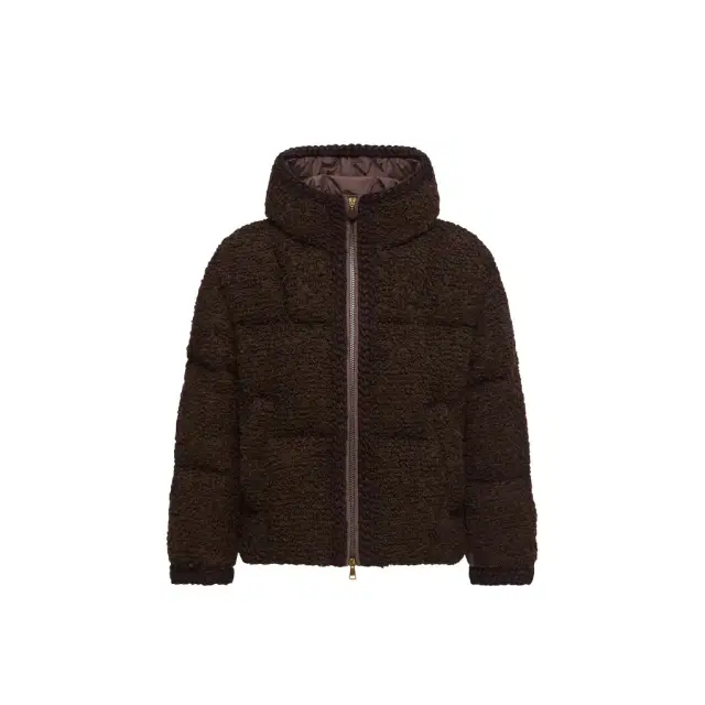 Moncler Cristallin Hooded Wool Blend Short Down Jacket