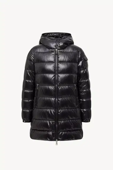 Moncler Courcelles Hooded Mid-length Down Jacket | Thumbnail 2 Moncler Courcelles Hooded Mid-length Down Jacket | Thumbnail 2