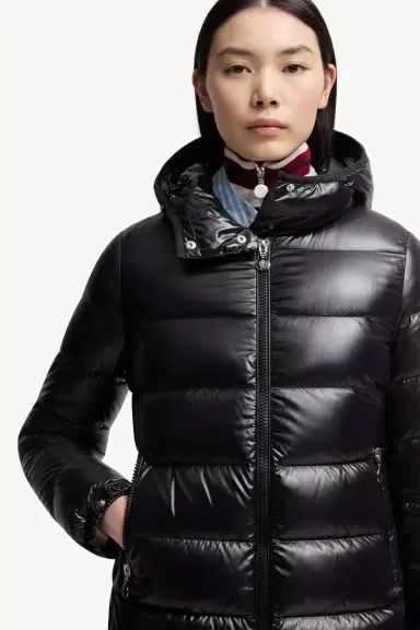 Moncler Courcelles Hooded Mid-length Down Jacket | Thumbnail 8 Moncler Courcelles Hooded Mid-length Down Jacket | Thumbnail 8