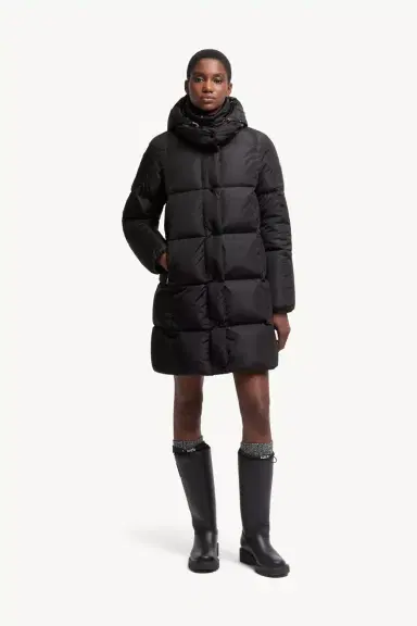 Moncler Litte Square-quilted Hooded Long Down Jacket | Thumbnail 5 Moncler Litte Square-quilted Hooded Long Down Jacket | Thumbnail 5