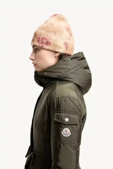 Moncler Moustique Hooded Shearling Trimmed Long Down Parka | Thumbnail 4
