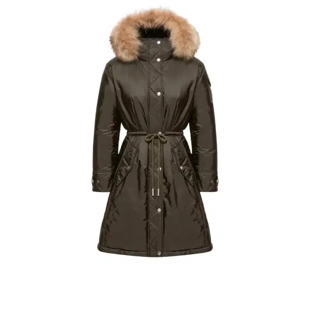Moncler Moustique Hooded Shearling Trimmed Long Down Parka