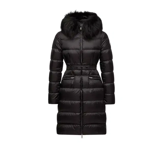Moncler Boedic Hooded Shearling-trimmed Long Down Jacket