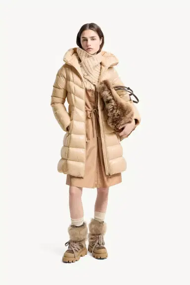 Moncler Marusse Hooded Mid-length Down Jacket | Thumbnail 3 Moncler Marusse Hooded Mid-length Down Jacket | Thumbnail 3