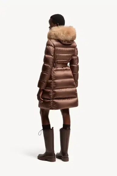 Moncler Leersies Shearling Trimmed Hooded Long Down Coat | Thumbnail 6 Moncler Leersies Shearling Trimmed Hooded Long Down Coat | Thumbnail 6