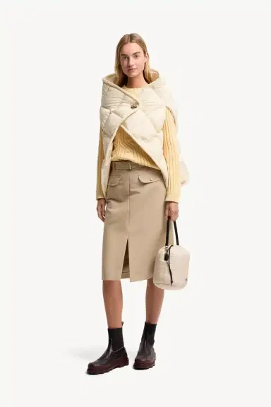Moncler Belted Knee-length Cotton Skirt | Thumbnail 3 Moncler Belted Knee-length Cotton Skirt | Thumbnail 3