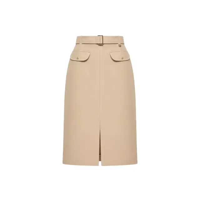 Belted Knee-length Cotton Skirt Belted Knee-length Cotton Skirt