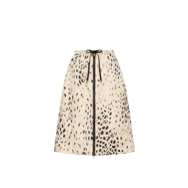 Animalier Print Padded Knee-length Skirt