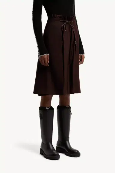Moncler Wool Gabardine Midi Skirt | Thumbnail 5 Moncler Wool Gabardine Midi Skirt | Thumbnail 5