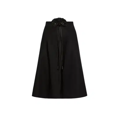 Moncler Wool Gabardine Midi Skirt | Thumbnail 1 Moncler Wool Gabardine Midi Skirt | Thumbnail 1