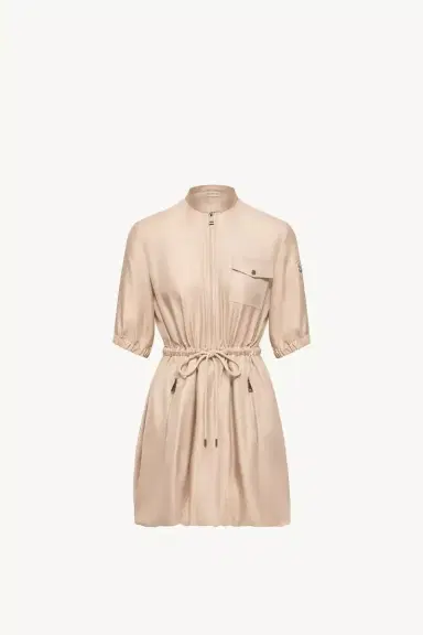 Moncler Silk Twill Mini Shirt Dress | Thumbnail 2