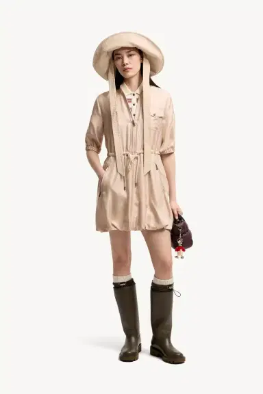 Moncler Silk Twill Mini Shirt Dress | Thumbnail 3