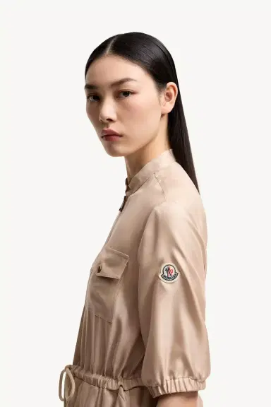 Moncler Silk Twill Mini Shirt Dress | Thumbnail 4