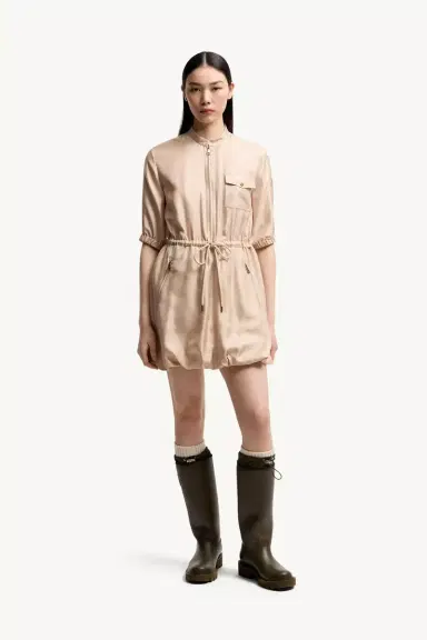 Moncler Silk Twill Mini Shirt Dress | Thumbnail 5