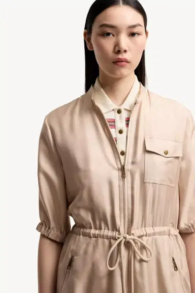 Moncler Silk Twill Mini Shirt Dress | Thumbnail 7