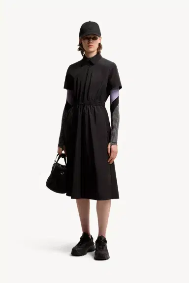 Moncler Pleated Mid-length Shirt Dress | Thumbnail 3 Moncler Pleated Mid-length Shirt Dress | Thumbnail 3