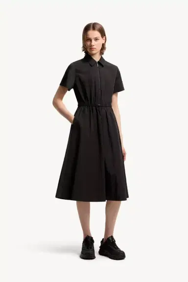 Moncler Pleated Mid-length Shirt Dress | Thumbnail 5 Moncler Pleated Mid-length Shirt Dress | Thumbnail 5