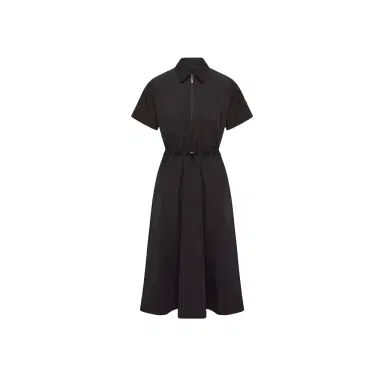 Moncler Pleated Mid-length Shirt Dress | Thumbnail 1 Moncler Pleated Mid-length Shirt Dress | Thumbnail 1