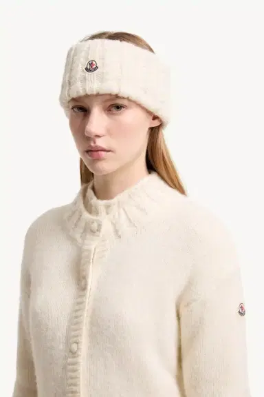 Moncler Cable Knit Alpaca Blend Headband | Thumbnail 3 Moncler Cable Knit Alpaca Blend Headband | Thumbnail 3