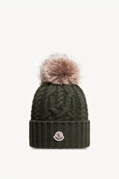 Moncler Wool & Cashmere Blend Beanie With Pom Pom | Thumbnail 2 Moncler Wool & Cashmere Blend Beanie With Pom Pom | Thumbnail 2
