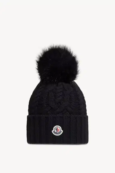 Moncler Wool & Cashmere Blend Beanie With Pom Pom | Thumbnail 2 Moncler Wool & Cashmere Blend Beanie With Pom Pom | Thumbnail 2