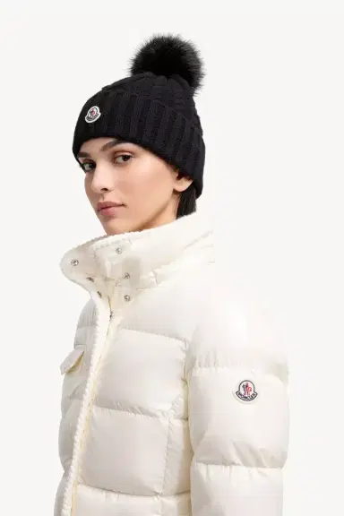 Moncler Wool & Cashmere Blend Beanie With Pom Pom | Thumbnail 3 Moncler Wool & Cashmere Blend Beanie With Pom Pom | Thumbnail 3
