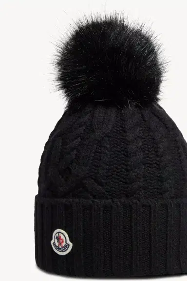 Moncler Wool & Cashmere Blend Beanie With Pom Pom | Thumbnail 4 Moncler Wool & Cashmere Blend Beanie With Pom Pom | Thumbnail 4