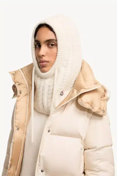 Moncler Cable Knit Alpaca Blend Balaclava | Thumbnail 3 Moncler Cable Knit Alpaca Blend Balaclava | Thumbnail 3