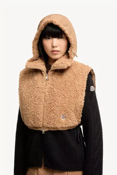 Moncler Teddy Fleece Hooded Padded Bib | Thumbnail 3 Moncler Teddy Fleece Hooded Padded Bib | Thumbnail 3
