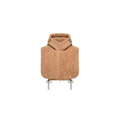 Moncler Teddy Fleece Hooded Padded Bib | Thumbnail 1 Moncler Teddy Fleece Hooded Padded Bib | Thumbnail 1