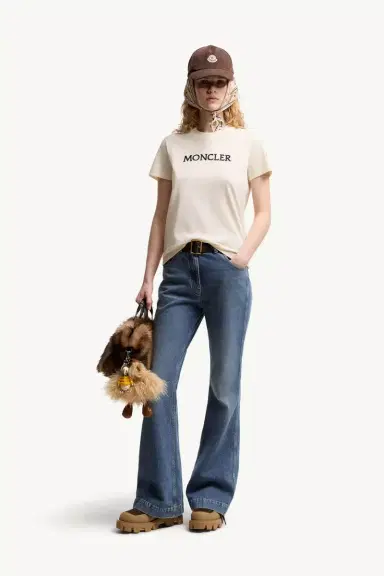 Moncler Embroidered Tonal Logo Cotton T-shirt | Thumbnail 2