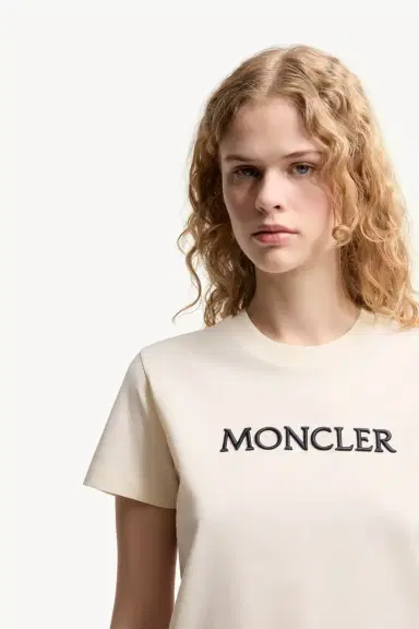 Moncler Embroidered Tonal Logo Cotton T-shirt | Thumbnail 6