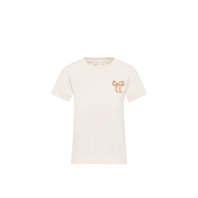 Embroidered Bow Cotton T-shirt Embroidered Bow Cotton T-shirt