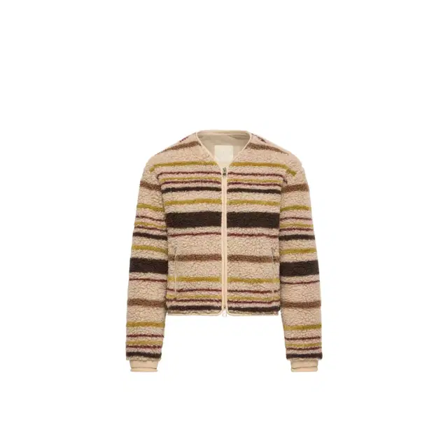 Striped Teddy Zip-up Cardigan Striped Teddy Zip-up Cardigan