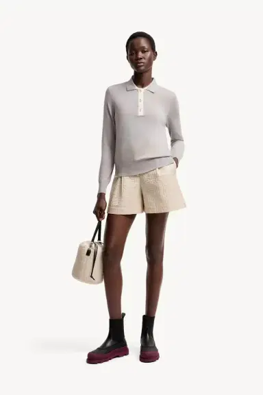 Moncler Wool Long Sleeve Polo Shirt | Thumbnail 3