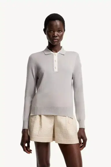 Moncler Wool Long Sleeve Polo Shirt | Thumbnail 5