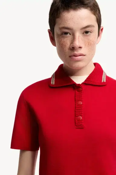Moncler Cotton Knit Polo Shirt | Thumbnail 7