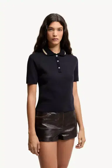 Moncler Cotton Knit Polo Shirt | Thumbnail 5