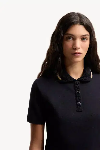 Moncler Cotton Knit Polo Shirt | Thumbnail 7