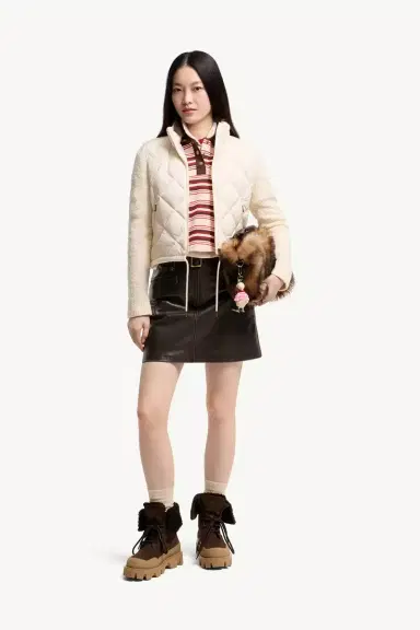 Moncler Cotton Blend Padded Zip-up Cardigan | Thumbnail 3 Moncler Cotton Blend Padded Zip-up Cardigan | Thumbnail 3