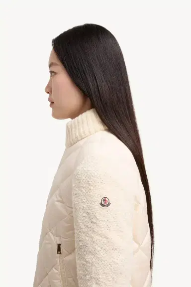 Moncler Cotton Blend Padded Zip-up Cardigan | Thumbnail 4 Moncler Cotton Blend Padded Zip-up Cardigan | Thumbnail 4