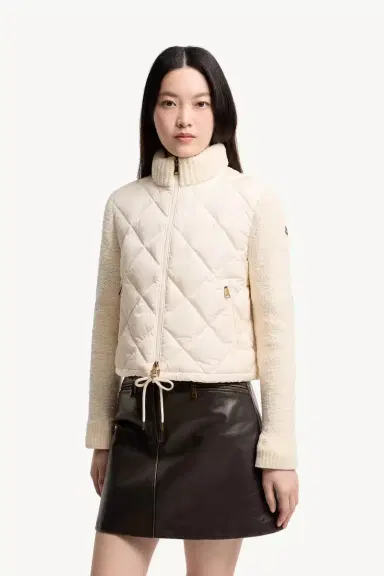 Moncler Cotton Blend Padded Zip-up Cardigan | Thumbnail 5 Moncler Cotton Blend Padded Zip-up Cardigan | Thumbnail 5
